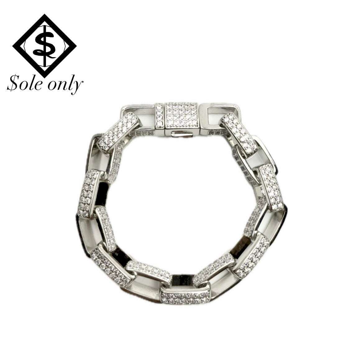 【sole only】ボックスチェーン CZダイヤ 8インチ 10mm【ソールオンリー】