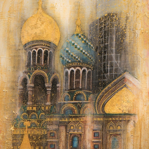 Painting「血の上の救世主教会（ Church of the Savior on Blood）」ロシア正教会を描いた作品