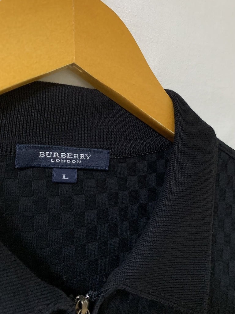 Knitting Design Zip-Up Knit Polo Shirt "BURBERRY"