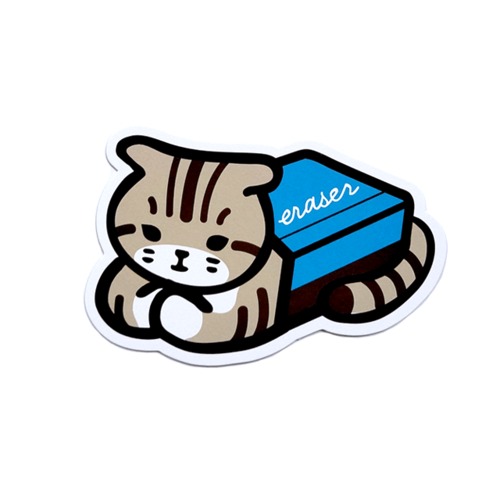 台湾ポストカード 猫型 「消しゴム」