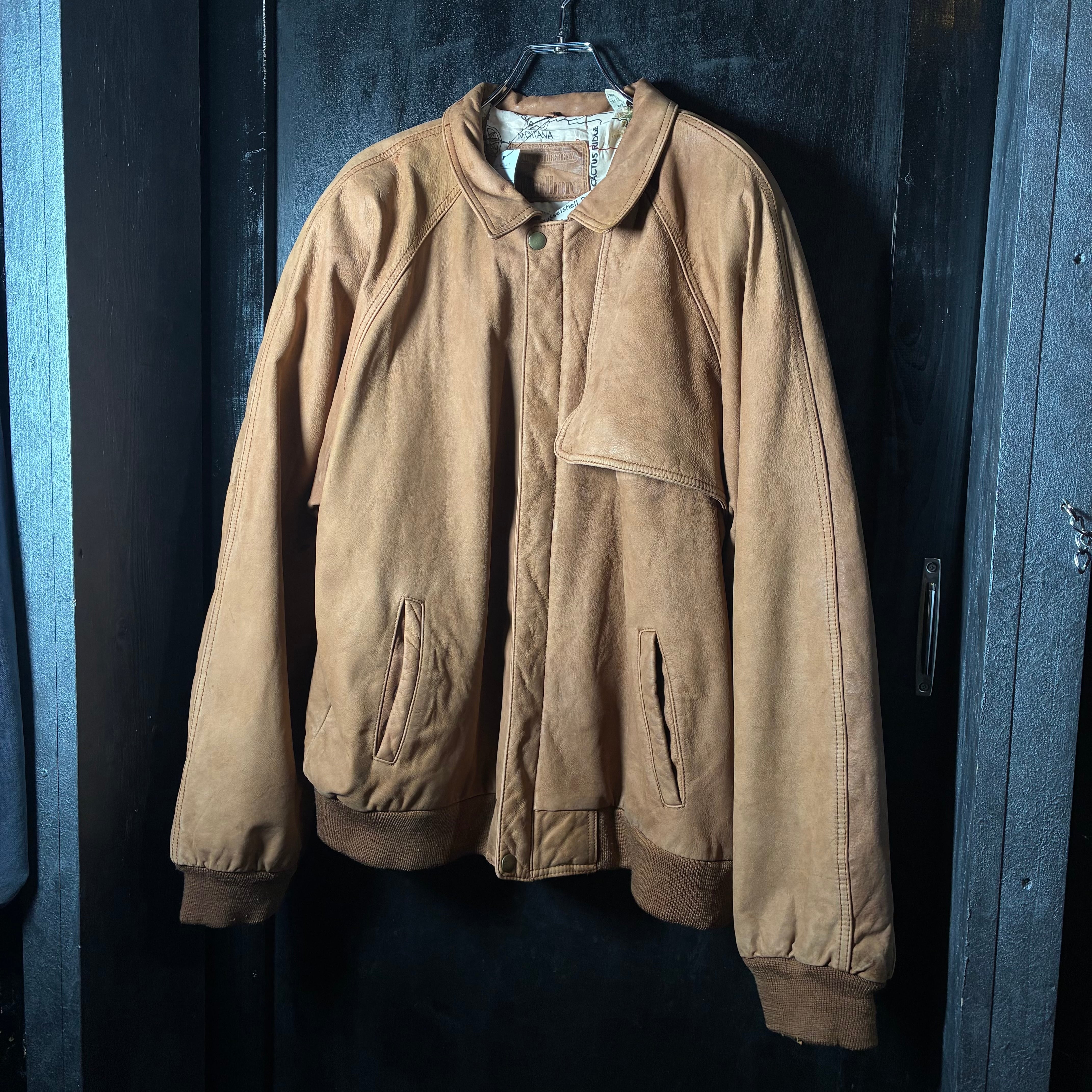 90s Marlboro レザージャケット 本革 マルボロ ブラウン | 古着屋 the moon