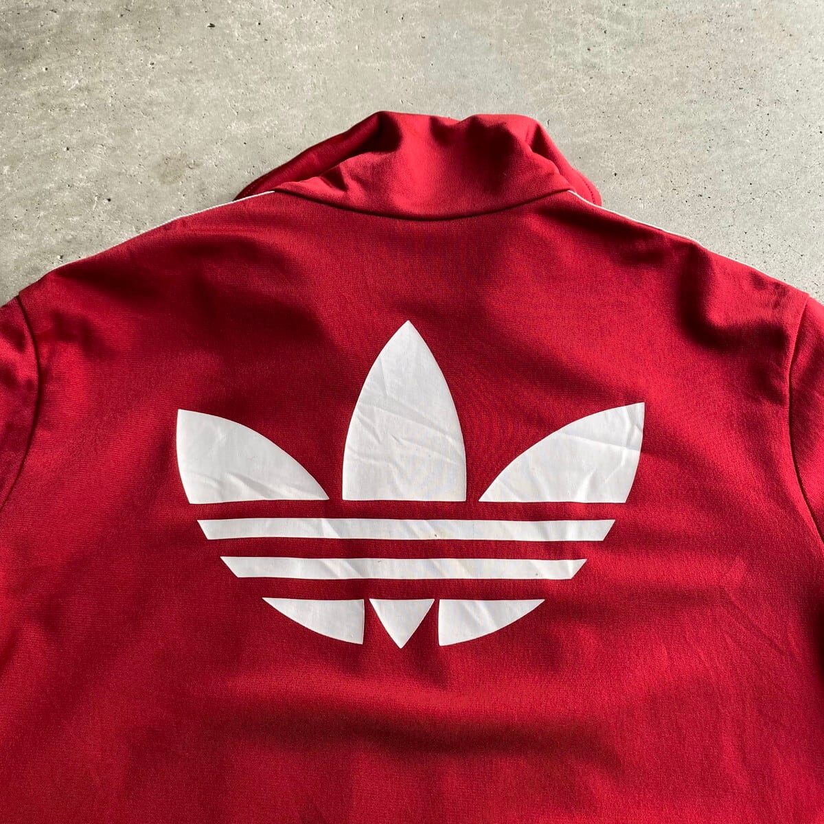 adidas アディダス  トラックジャージ ジャケッ刺繍ロゴ 赤 X S