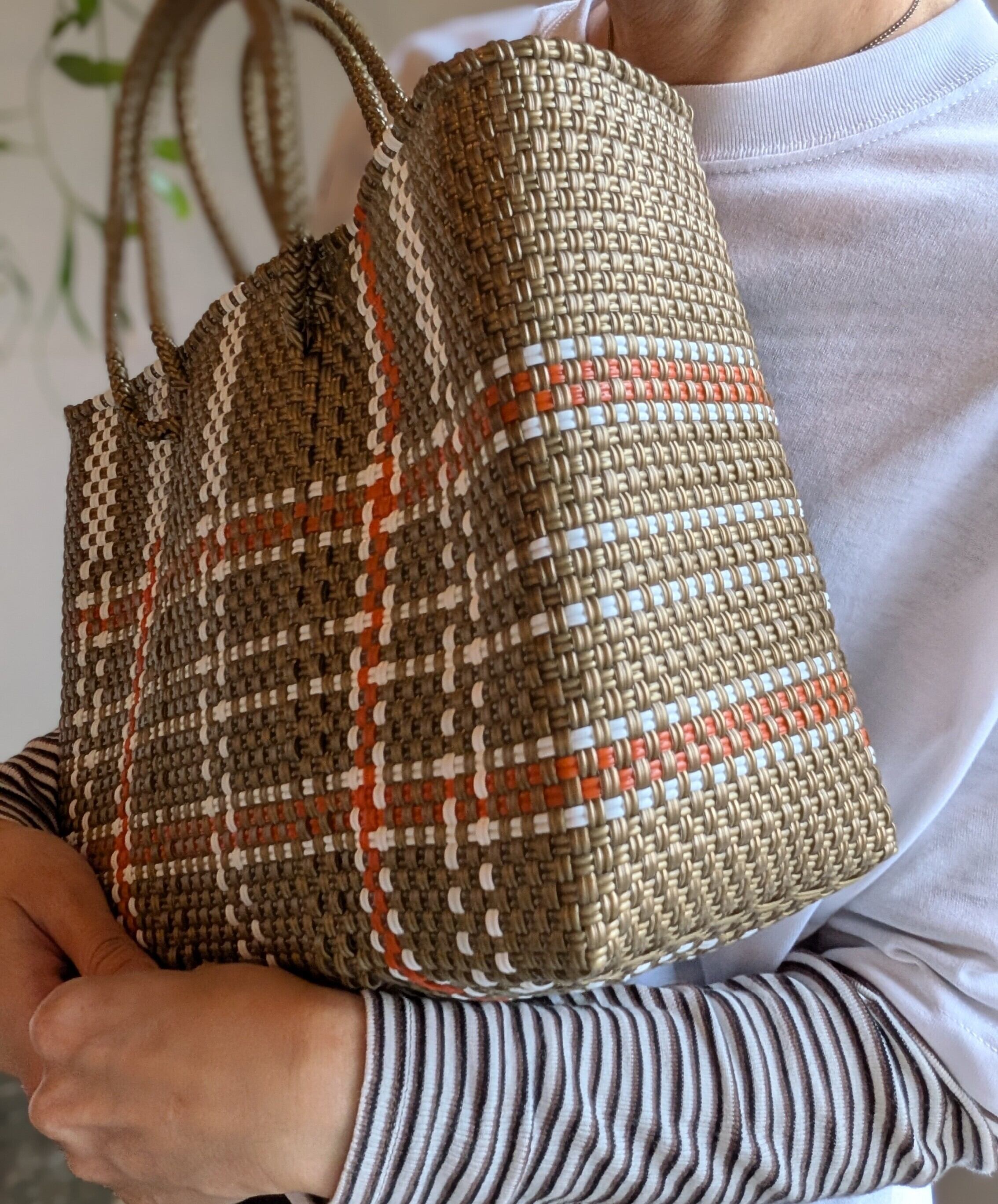 Mercado Bag ］手編みのメルカドバッグ Mサイズ横長 / Made in Mexico