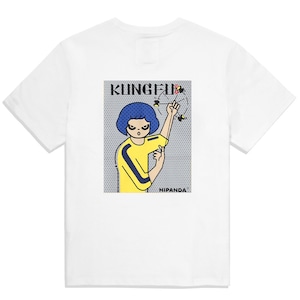 SALE 【HIPANDA ハイパンダ】メンズ カンフー プリント Tシャツ MEN'S KUNGFU PRINTED SHORT SLEEVED T-SHIRT / WHITE・BLACK