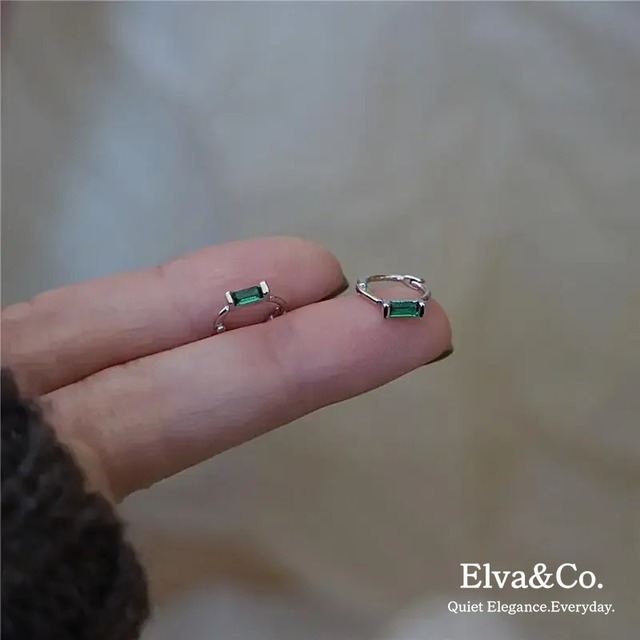 Classic Green Bar Hoop Pierce（クラシックグリーンバーフープピアス）