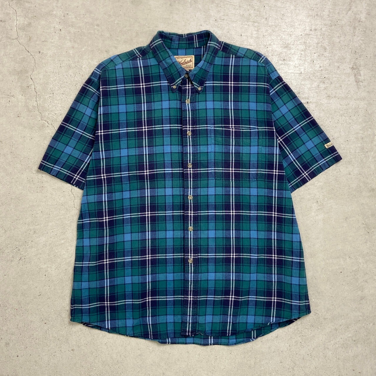 90年代 WOOLRICH ウールリッチ 半袖チェックシャツ メンズXL 古着 90s 