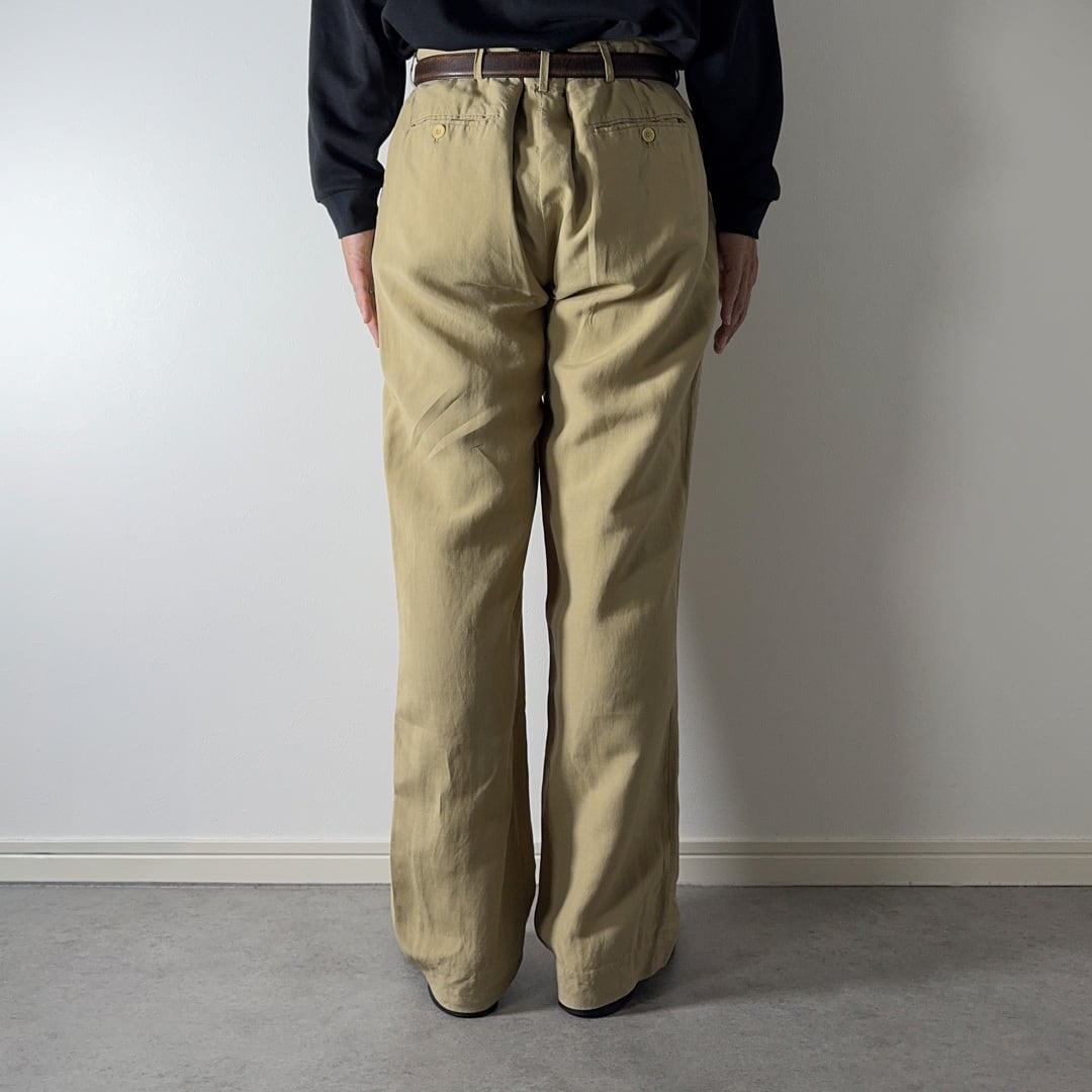 90s Polo by Ralph Lauren Linen-Silk Blend Trousers W35.5L29相当