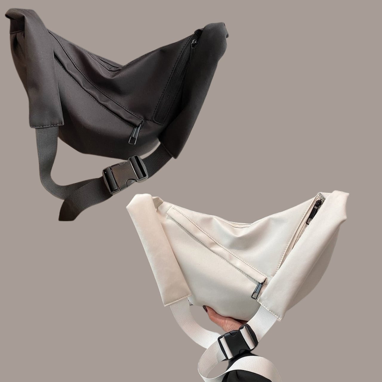 One Shoulder Bag No Flap Asymmetrical Design 00183