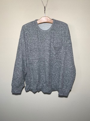 グレー霜降りニット プルオーバー