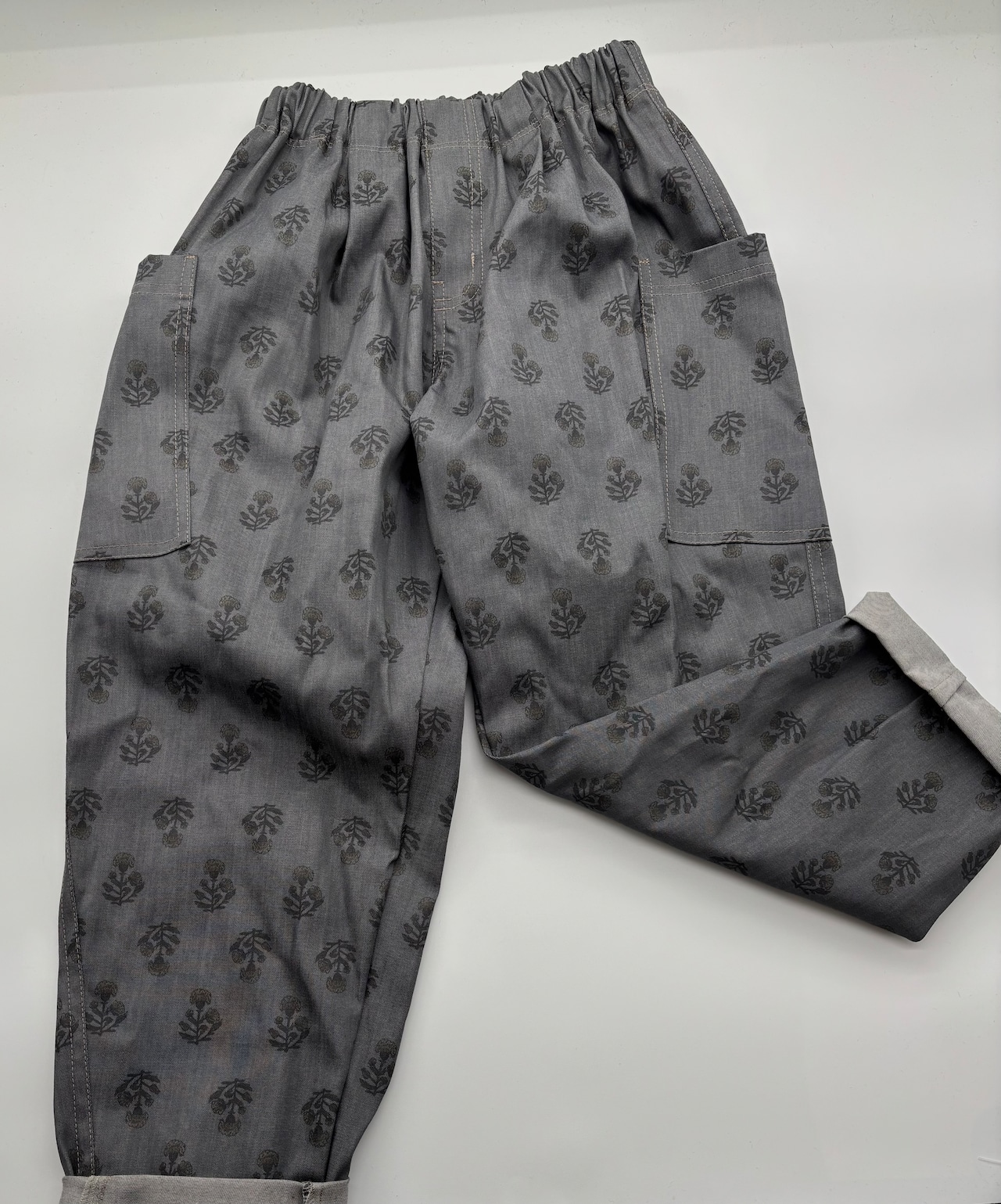 TC459◆1.5m◆L◆製作事例あり◆綿100%6オンスデニム生地◆マレファブ◆花柄