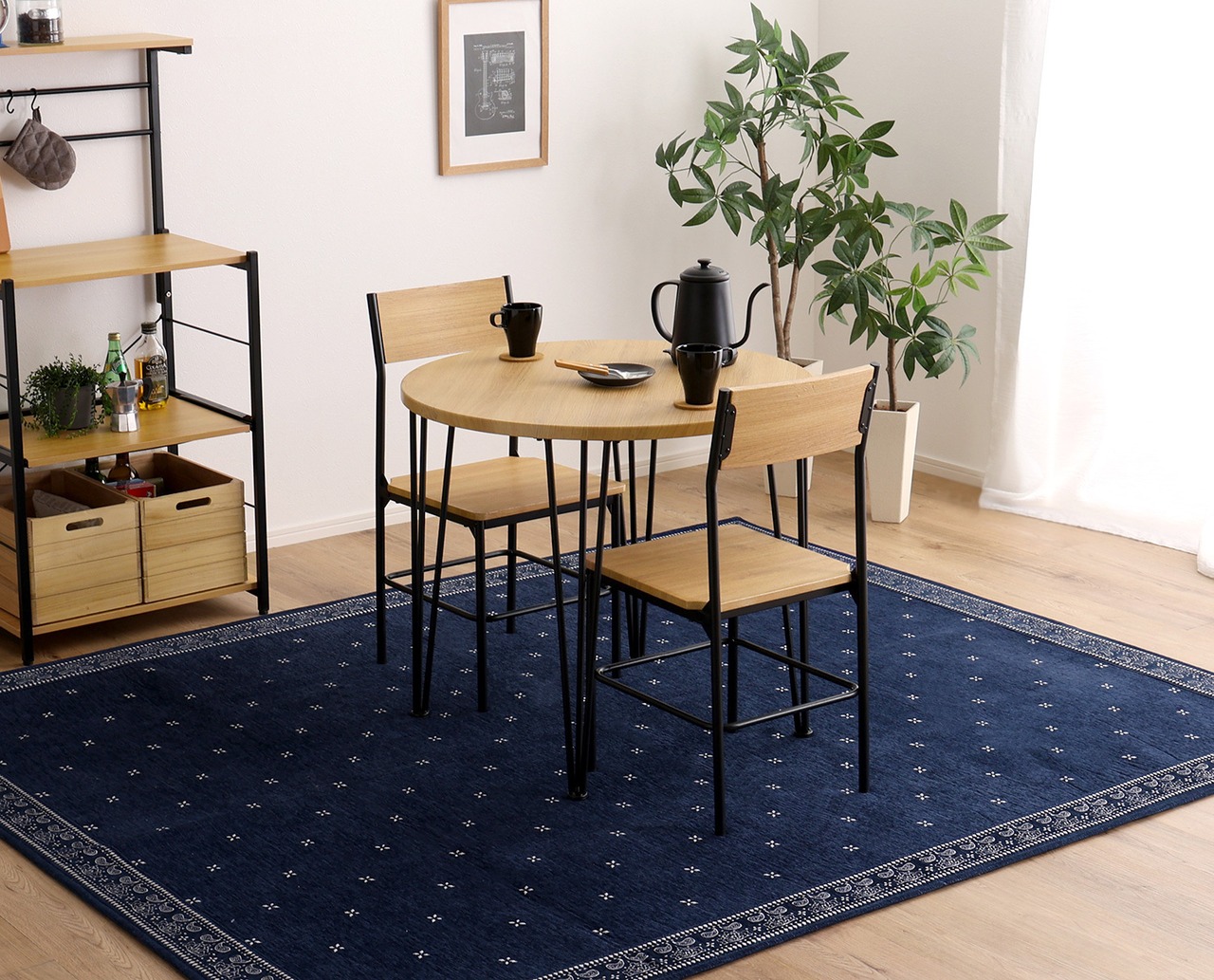 ヴィンテージ円形ダイニング3点セット