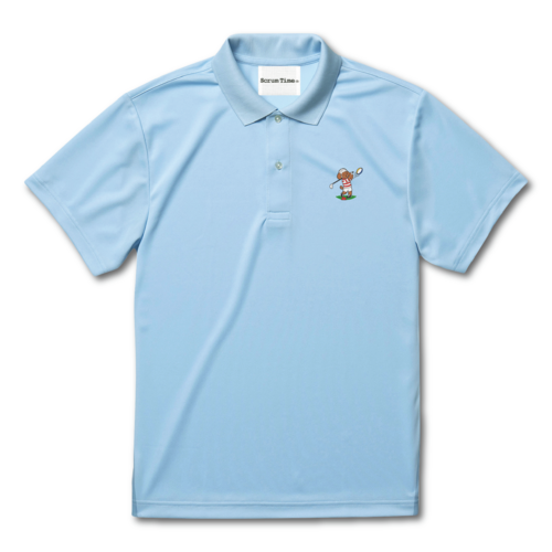 RUGBY DOG GOLF 刺繍POLO 水色
