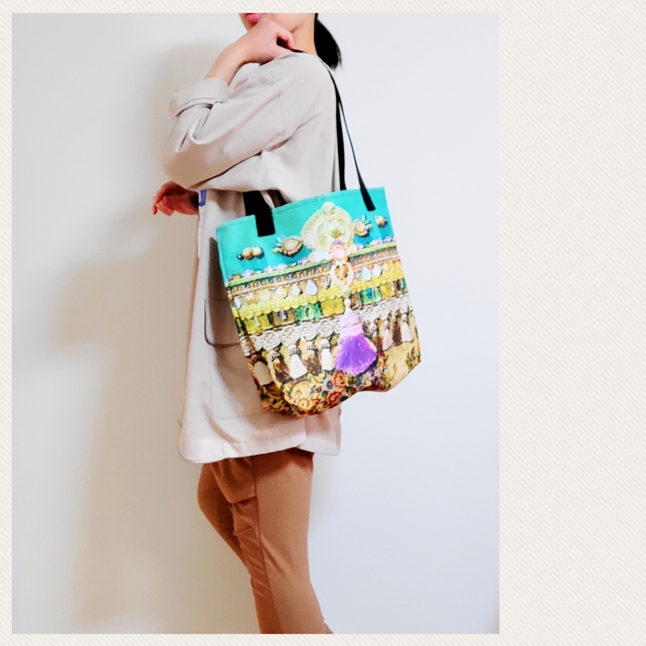 トートバッグ(M)【Antique Turquoise Green】