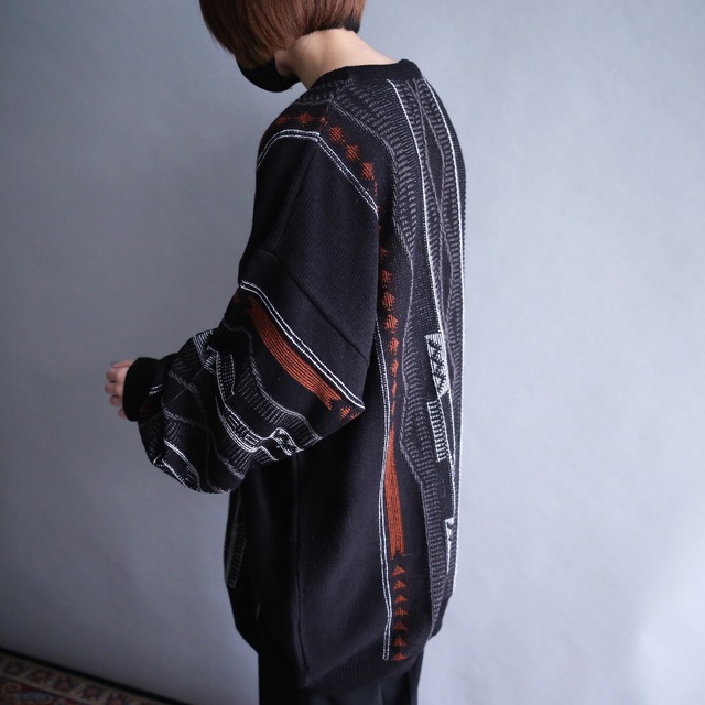 black base good coloring pattern over size sweater