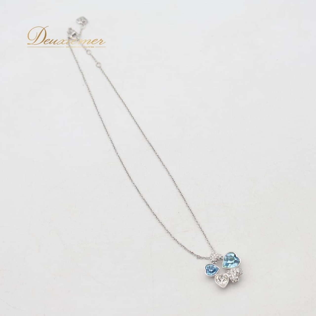 フォーマル 小物 SWAROVSKI スワロフスキー ネックレス アクセサリー シルバー系 ブルー系 シルバー 水色 ハート クローバー かわいい 飾り 装飾 華やか ダンス 正装 フォーマル 結婚式 ジュエリー ペンダント チャーム きらきら キラキラ エレガント 二次会 イベント クリスマス 誕生日 プレゼント ギフト