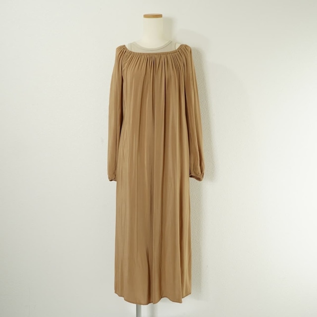CLANE クラネ 2WAY LAYERED GATHER ONE PIECE レイヤードギャザーワンピース ロング ドレス