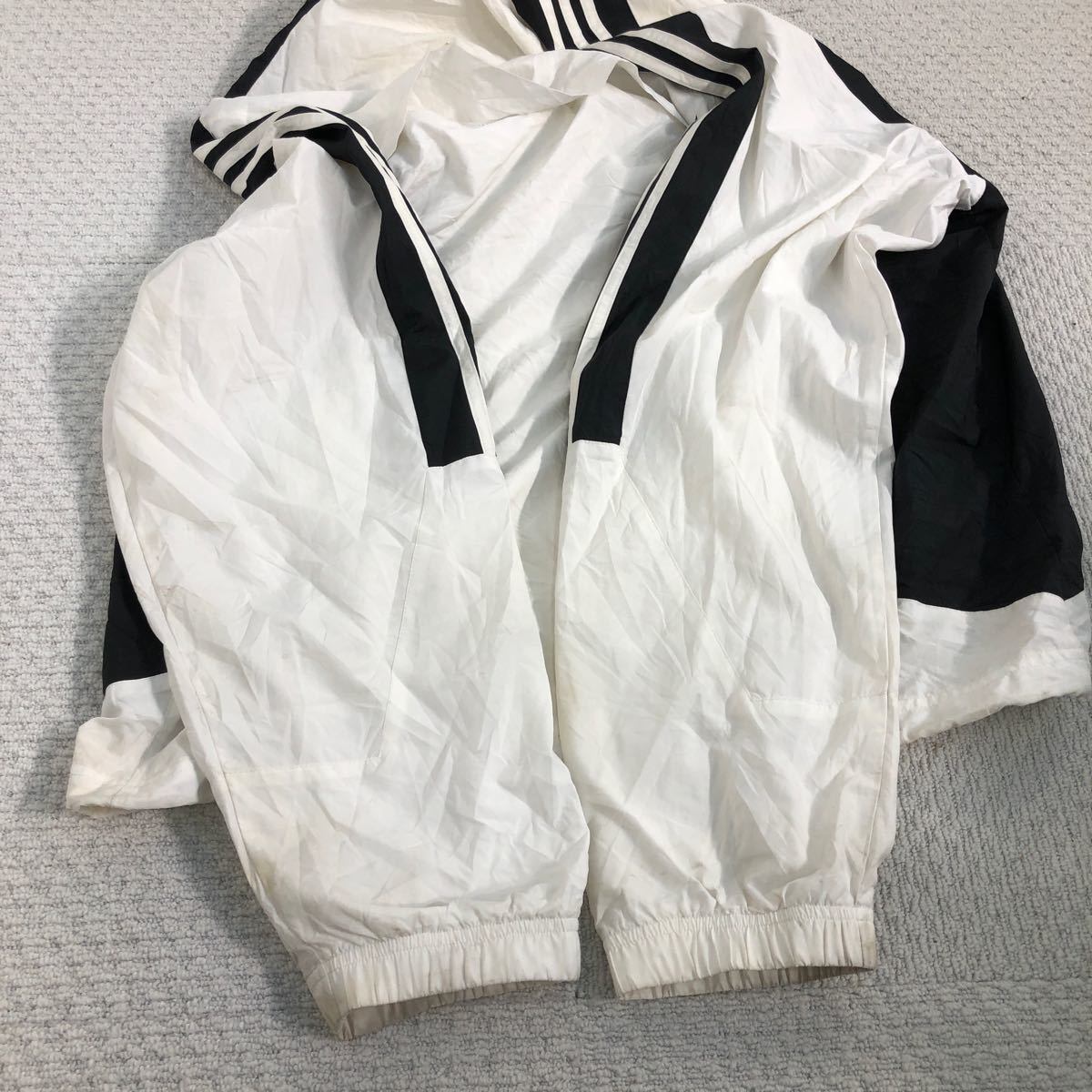 90s adidas アディダスジップアップジャケット ホワイト/ブラック