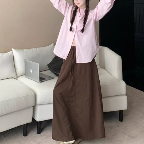 【2点セット】スタンダードシャツ＋ウエストドロストAラインスカート ・71843