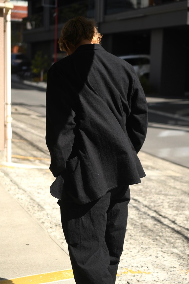 blurhms / Silk/Cotton Nep Cardigan Jacket (Black)