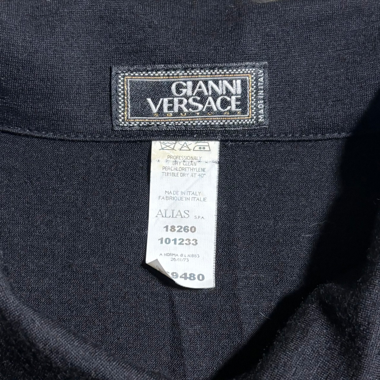 vintage GIANNI VERSACE black knit polo