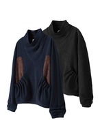 54A0 Deconstructed Wrap Neck Sweater