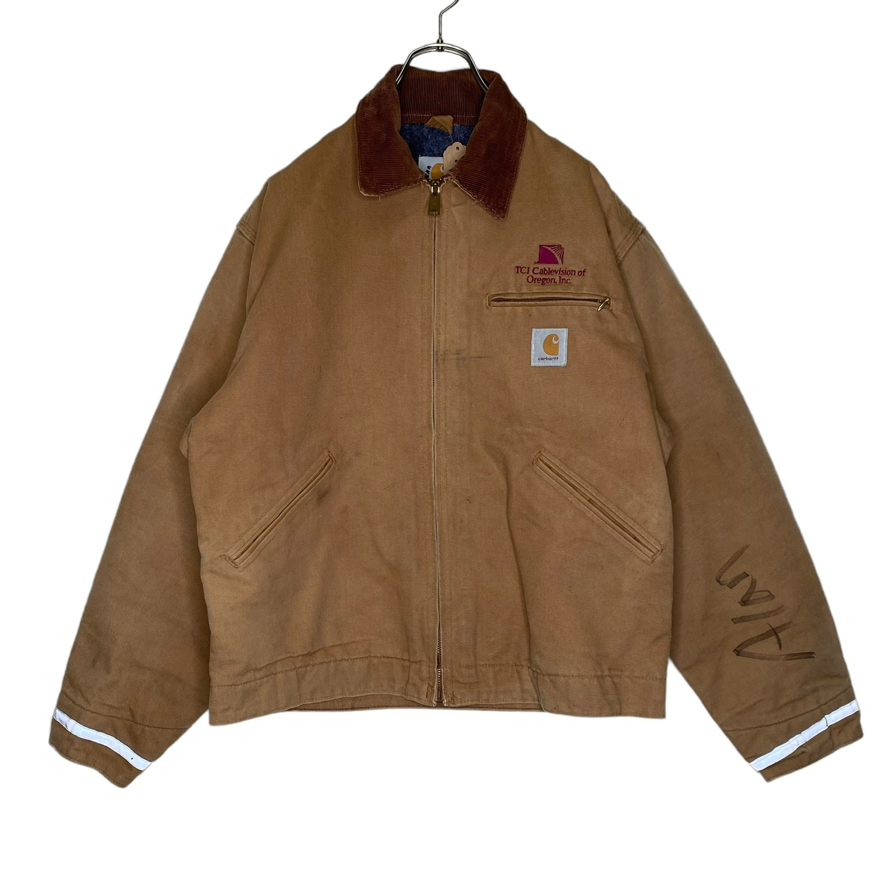 Carhartt デトロイトジャケット L 刺繍入り ブランドタグ 襟  
