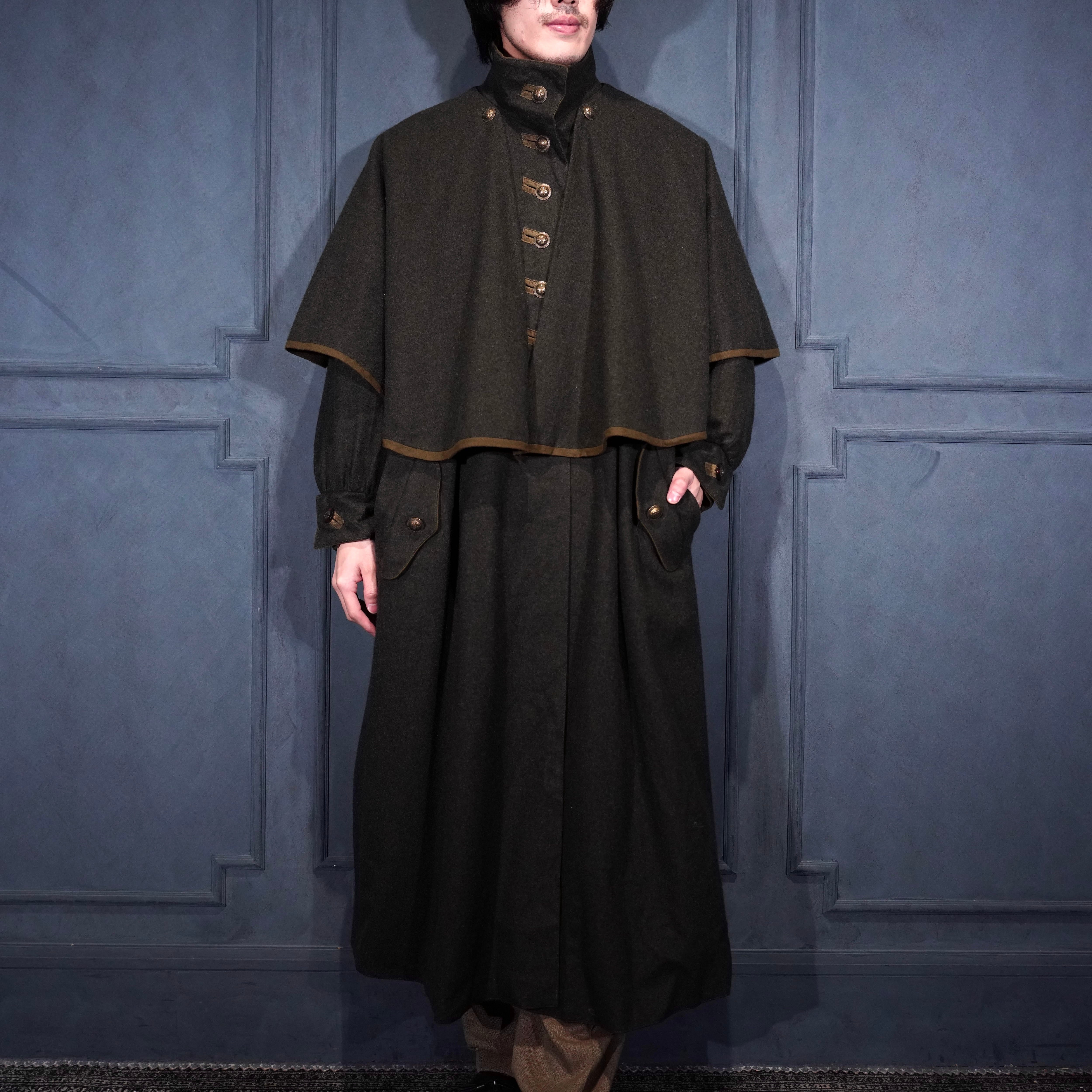 SPECIAL ITEM* EU VINTAGE rachor CAPE DESIGN WOOL LODEN COAT
