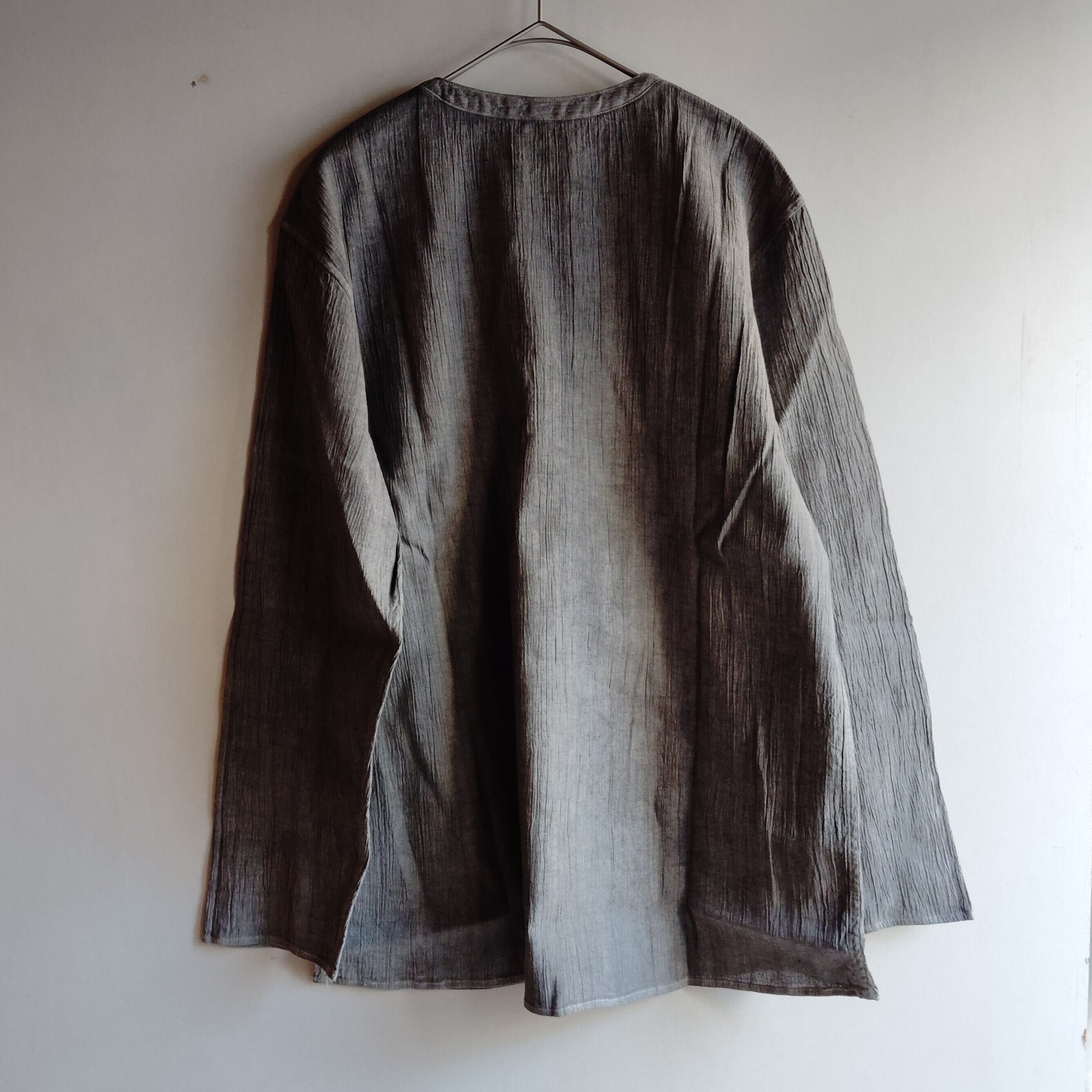 MITTAN SH-124B 強撚大麻綿長袖プルオーバー(ベンガラ染) 松煙