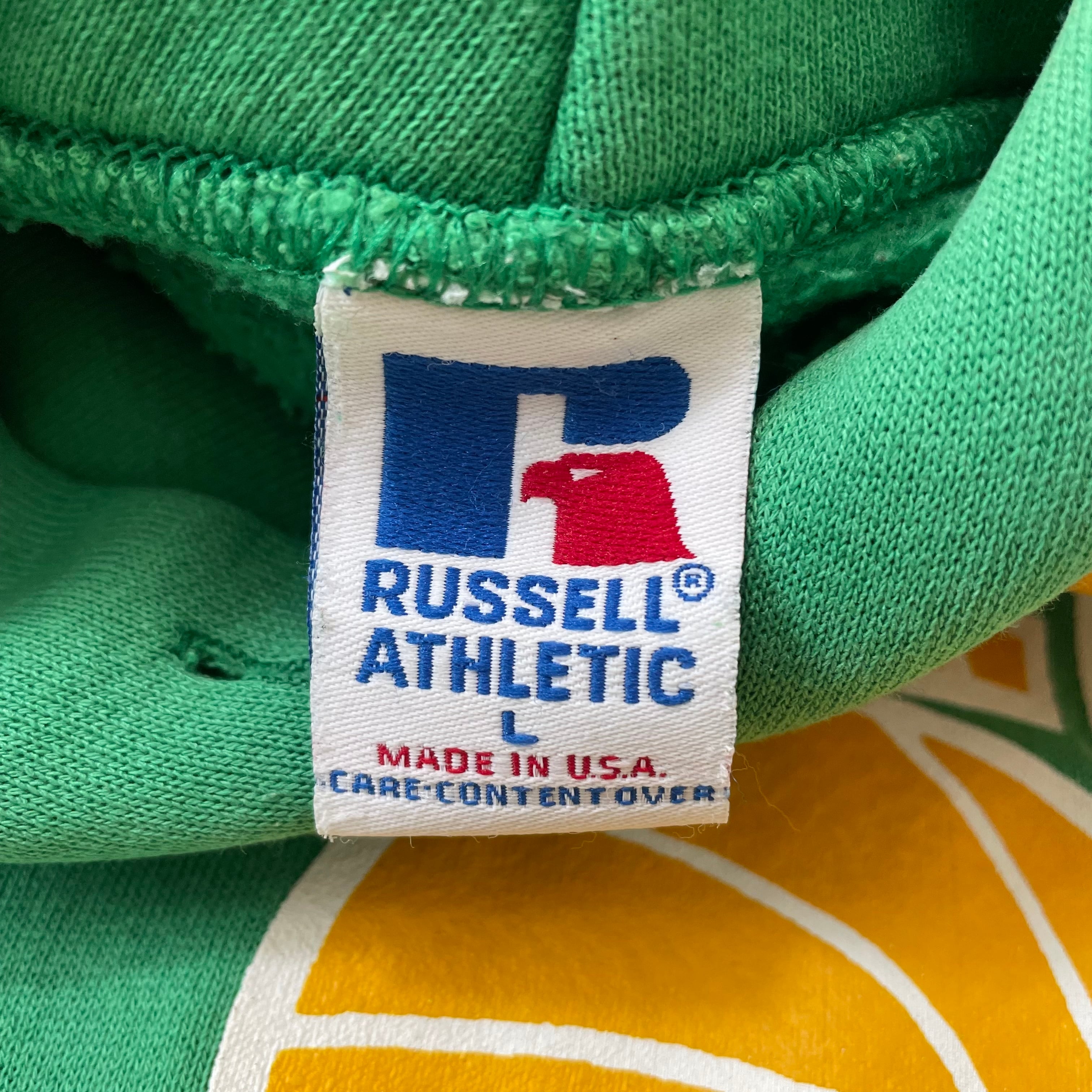 90s USA製Russell Athletic ハーフジップナイロンパーカ