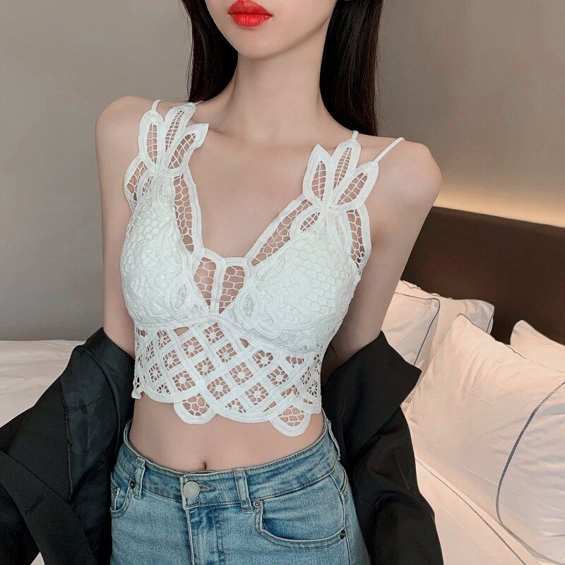 Vネックホルターショートトップス レディース ガールズファッション57729884645