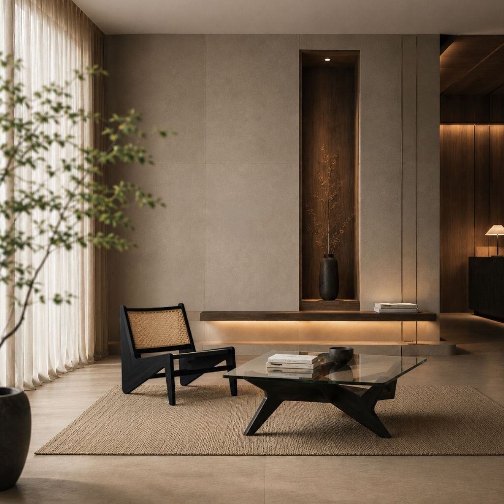 Cross Coffee Table Black Glass-Top / クロスコーヒーテーブル