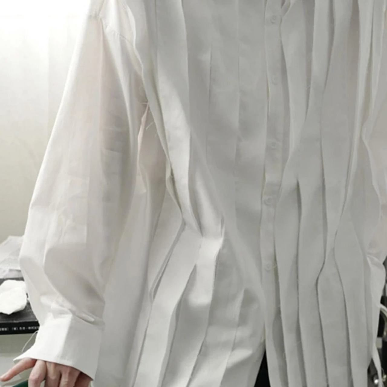 【UNISEX】Fringe White Shirt / ユニセックス フリンジ ホワイト シャツ