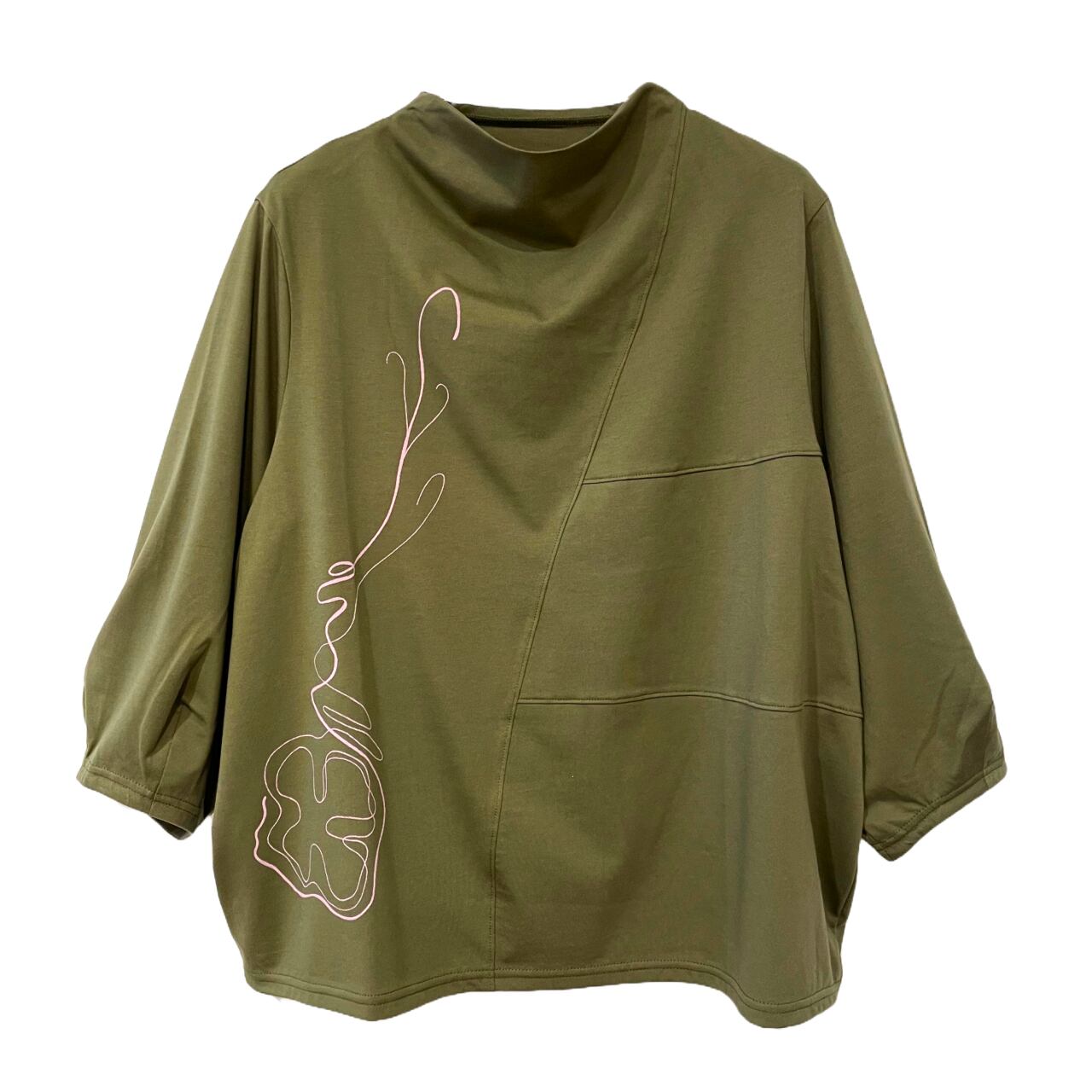 【ラスト1点】アルビ二天竺フラワープリントカットソー【252-3255】