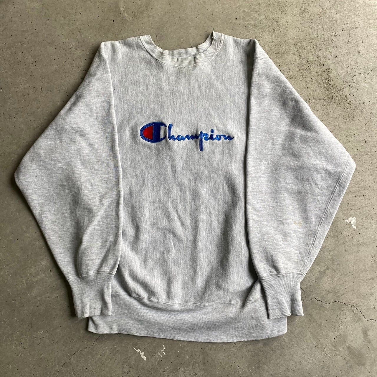 90年代 チャンピオン 刺繍タグ フロントロゴ リバースウィーブ メンズL 古着 USA製 Champion REVERSE WEAVE 90S  ビンテージ ヴィンテージ スウェット トレーナー ライトグレー 灰色 【スウェット】【new22】【CS2301-30】 | cave