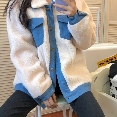 ✞ ブルーステッチポケットロングジャケット ファー 長袖スリーブ オータムウィンター♡大人女子☆ロング 秋物 冬物✞ゴスロリ SM ミリ 甘ロリ クラロリ 和ロリ エレガント 黒ロリ 姫ロリ 華ロリ BB-BB15653187647