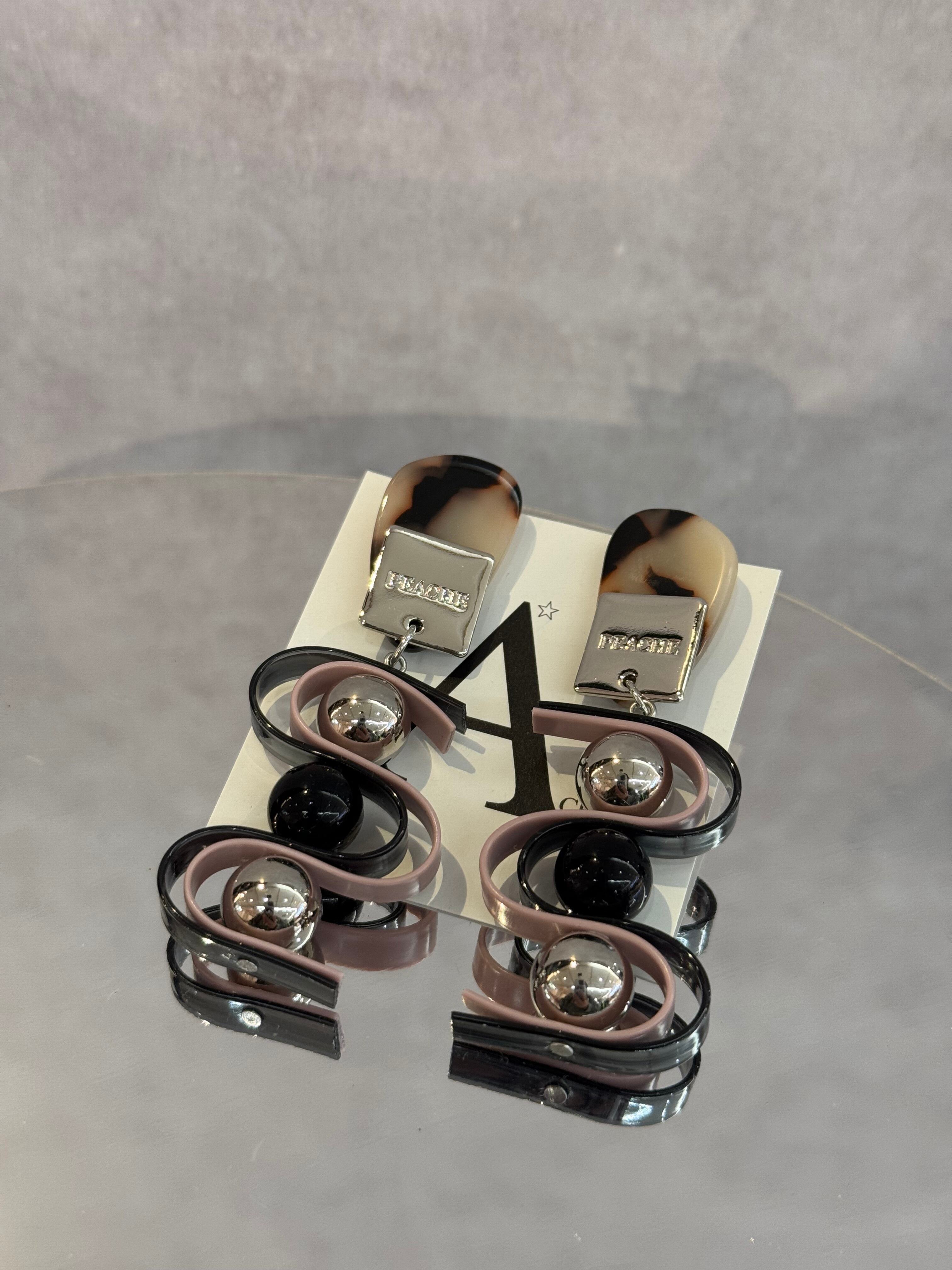 double wave bekko pink×silver black