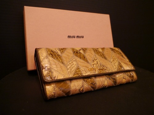 レア★miumiu ミュウミュウ パイソンレザー 長財布★