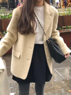 [OUNCE] lily alpaca half coat