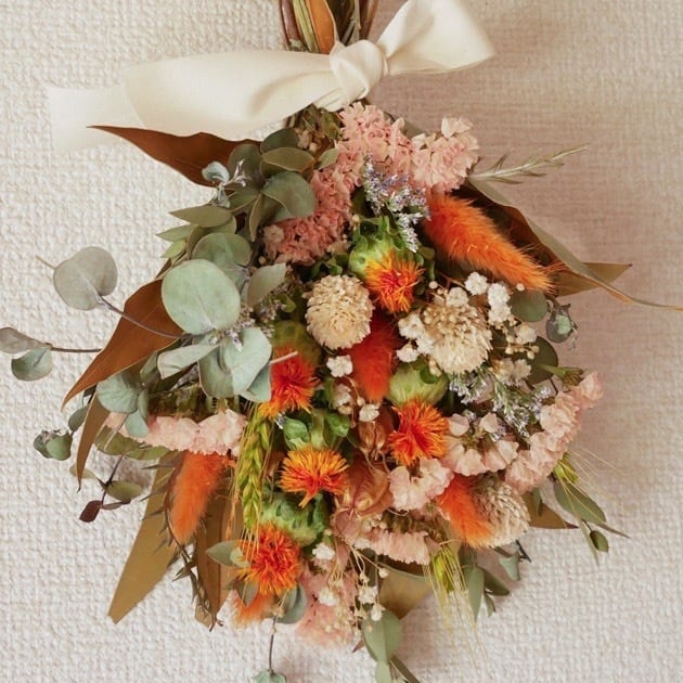 紅花ドライフラワースワッグ インテリア プレゼント | nanohanaya