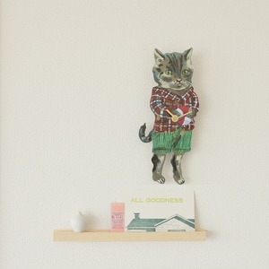 Nathalie Lete Diecut clock Tabby cat ナタリーレテ 壁掛け時計