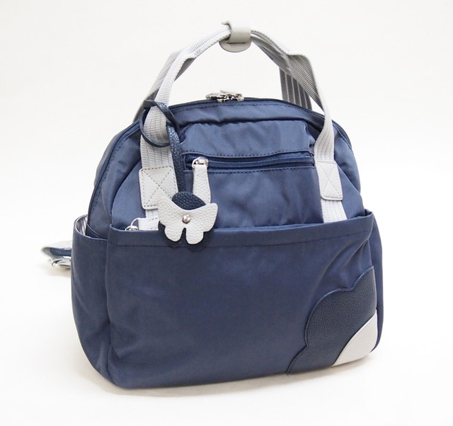 ボストン2Wayリュック 撥水ナイロン×合成皮革 軽い 軽量 ポケットいっぱい  収納力抜群 カジュアル 両手が空くから安全 デイリーバッグ マザーズバッグ 自転車 買い物 小旅行 ボストンリュック