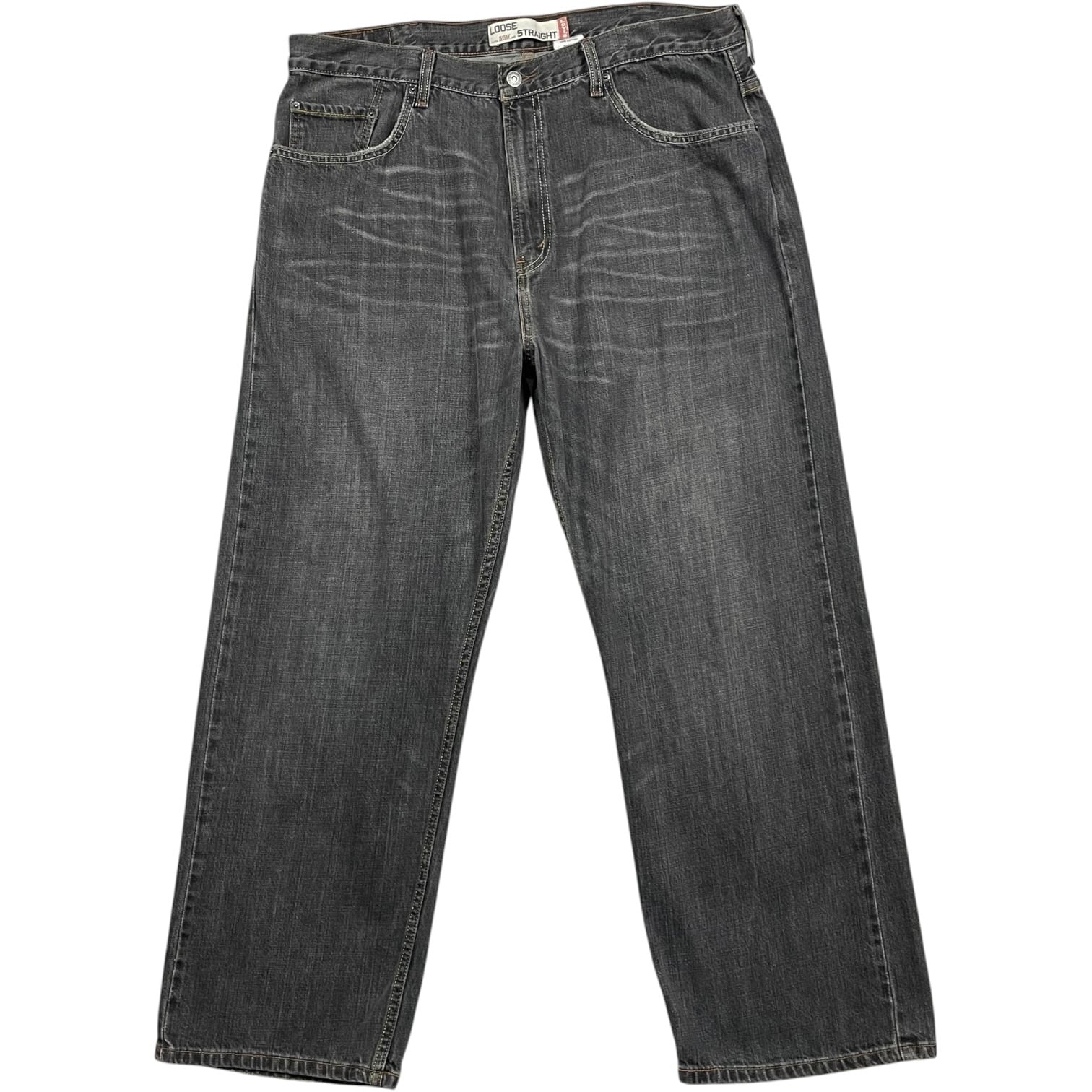 《実寸W40L30》Levi's リーバイス 569 フェード 色落ち ヒゲ ブラック no.9930