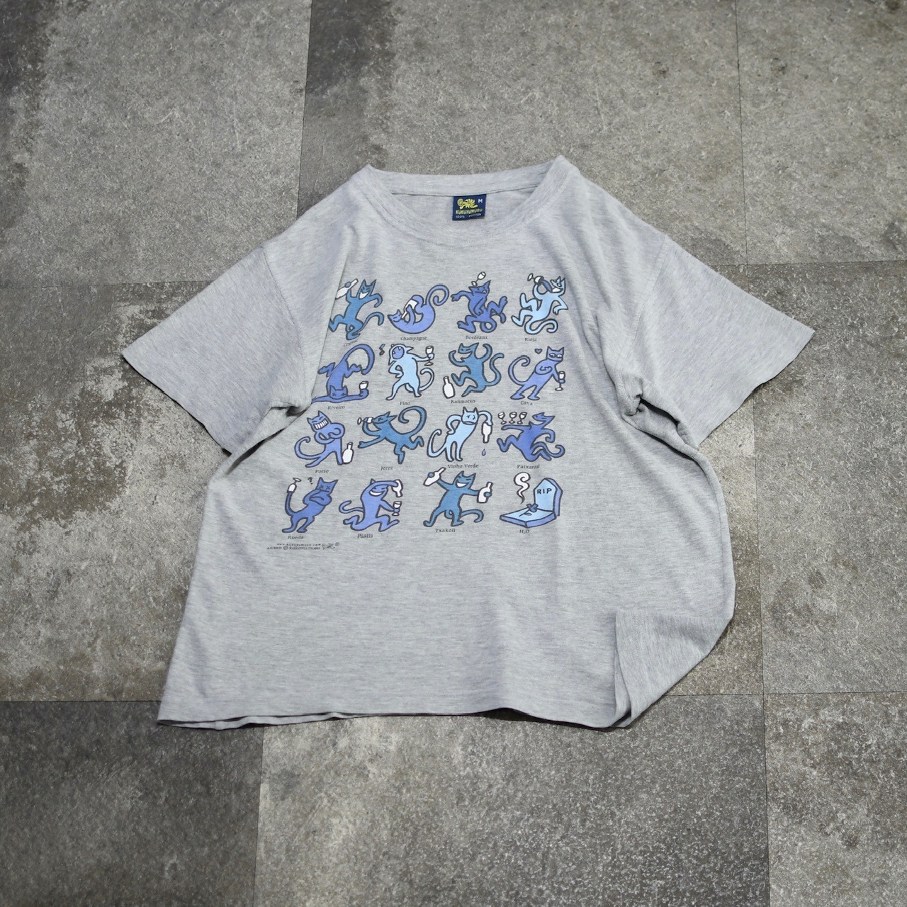 humor drunken cat print tee