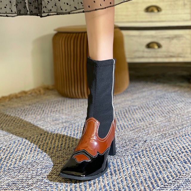 ブーツサマーオータムウィンタースタンダードカジュアルニットショートソックス レトロ 靴 シューズ 夏物 秋物 冬物 タイツ ストッキング スクウェア 部族の婦人靴82360063543
