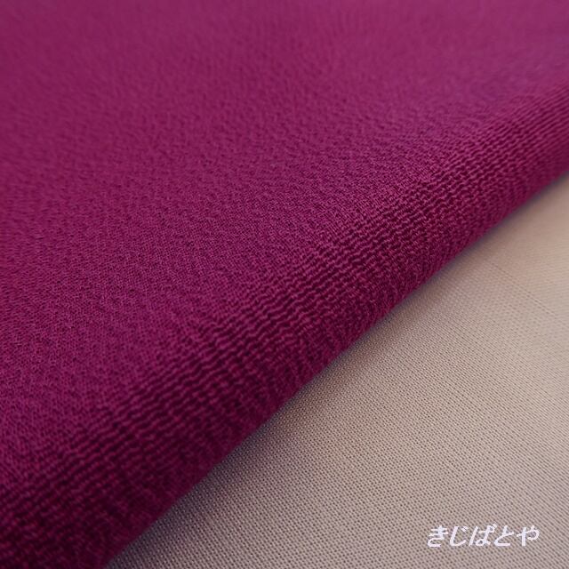 正絹ちりめん ラズベリー色の帯揚げ きじばとや