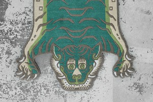 Tibetan Tiger Rug 《Mサイズ•ウール・オリジナル3・サファリグリーン294》チベタンタイガーラグ