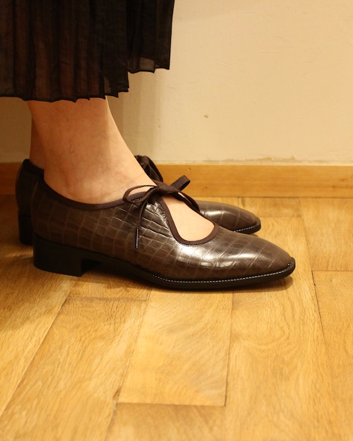 KATIM/leather shoes《croco brown》