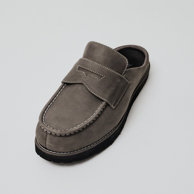 Clog LOAFER Sandals  SS-3002   GRAY  (RAW LEATHER RESET CLOGLOAFER)