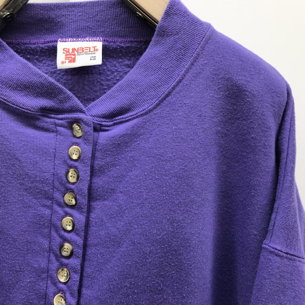 SUNBELT SPORTSWEAR 80年代 USA製 ヘンリーネック 10ボタン SUNBELT SPORTSWEAR 80年代 USA製 ヘンリーネック 10ボタン