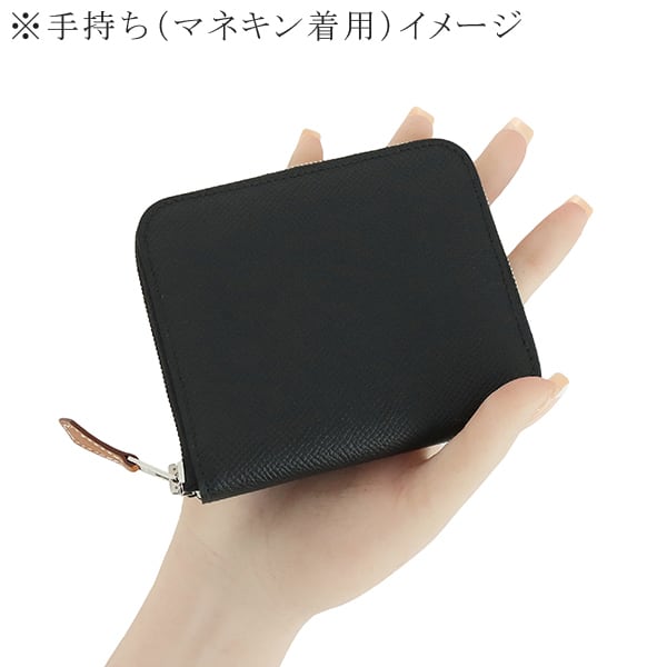 エルメス アザップ コンパクト ヴォーエプソン ブラック　財布 シルクイン 黒 New HERMES エルメス アザップコンパクトシルクイン ヴォーエプソン